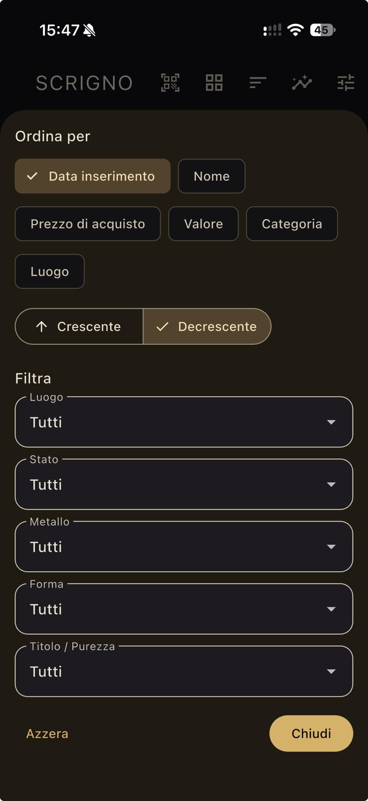 Filtri per Metallo, Titolo e Luogo