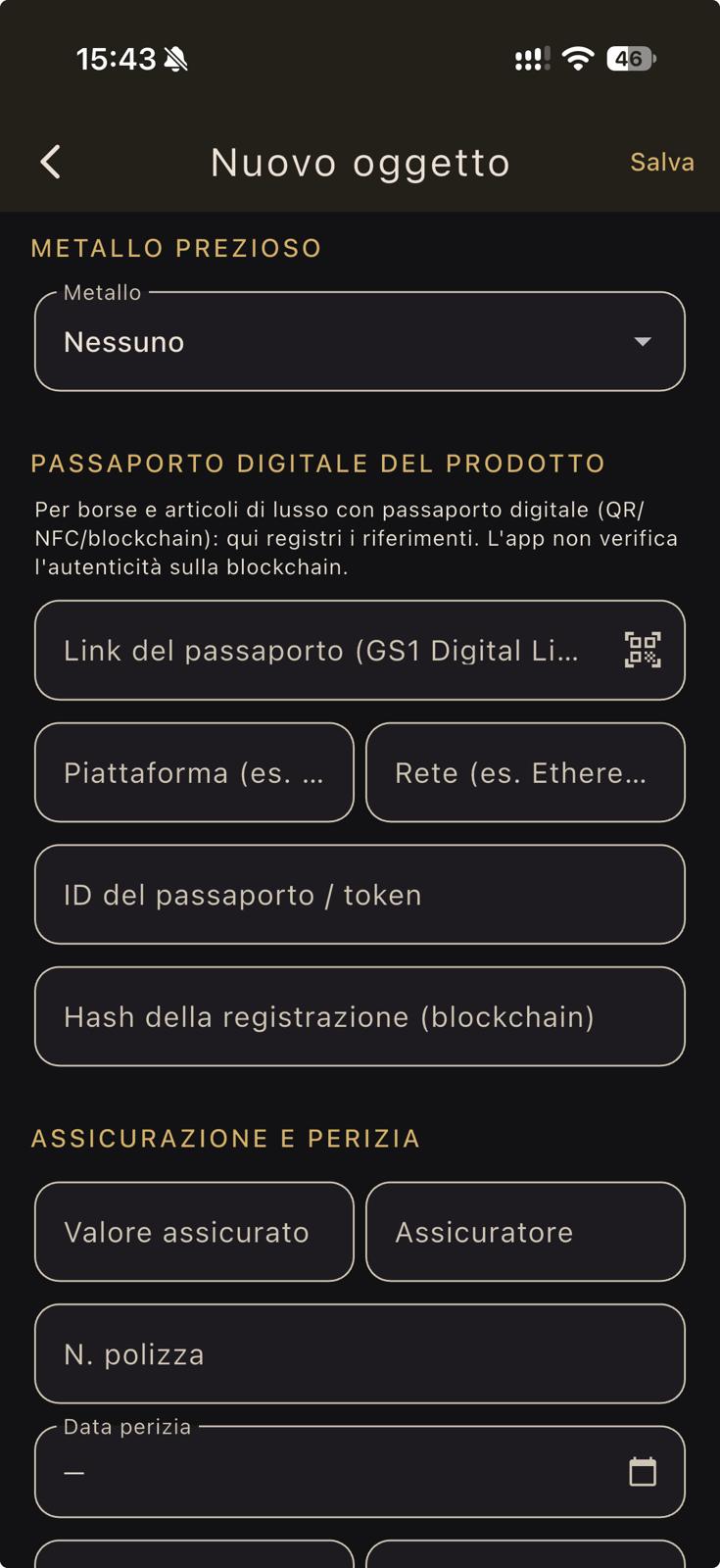 Passaporto Digitale e Perizia